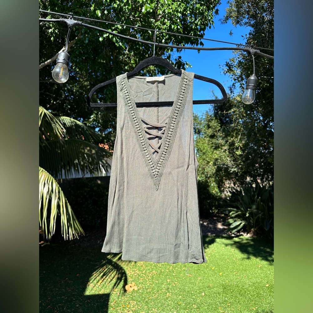 Army green tank top